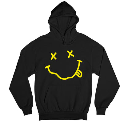 nirvana the grin hoodie hooded sweatshirt winterwear music band buy online usa united states of america the banyan tee tbt men women girls boys unisex black