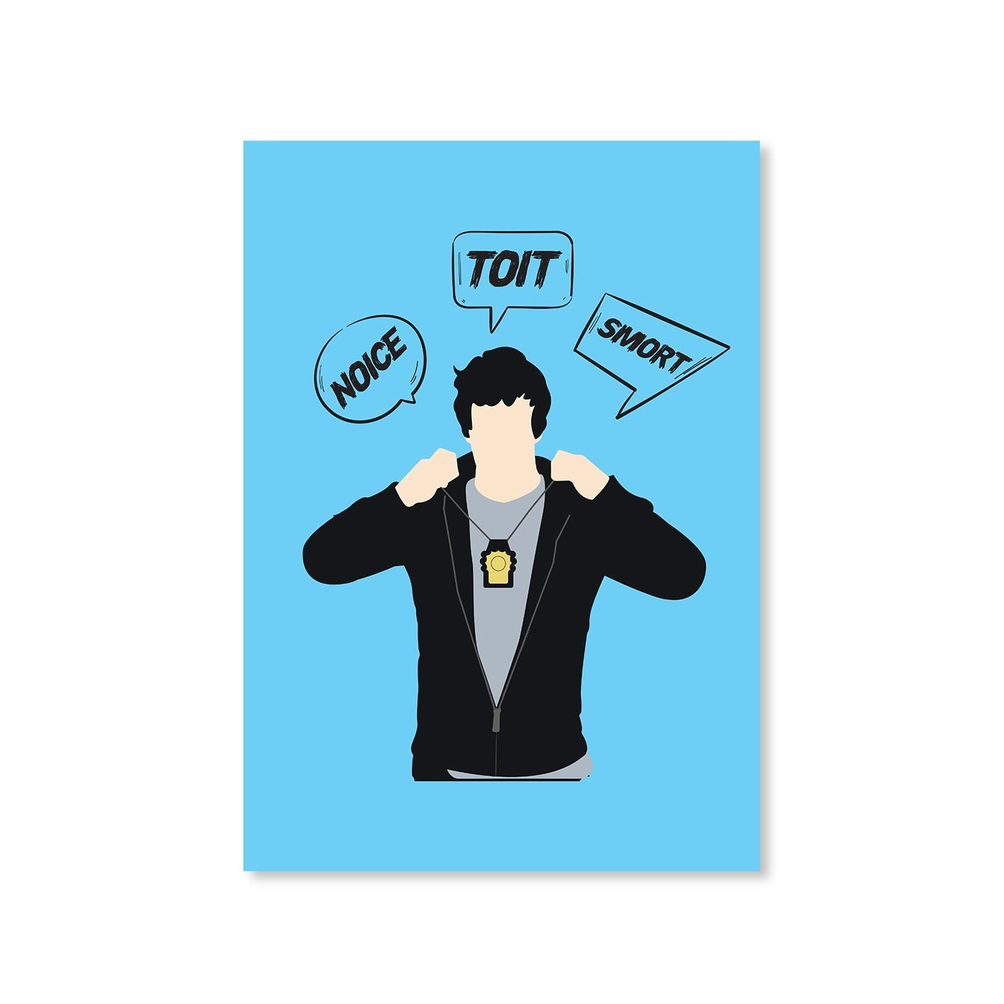 brooklyn nine-nine noice toit smort poster wall art buy online united states of america usa the banyan tee tbt a4 detective jake peralta terry charles boyle gina linetti andy samberg merchandise clothing acceessories