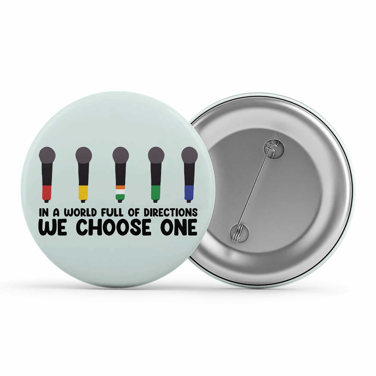 one direction we choose one badge pin button music band buy online united states of america usa the banyan tee tbt men women girls boys unisex