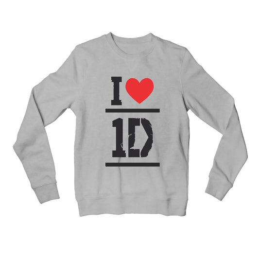 one direction i love 1d sweatshirt upper winterwear music band buy online united states of america usa the banyan tee tbt men women girls boys unisex gray