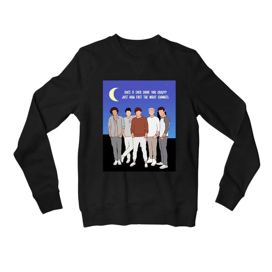 one direction night changes sweatshirt upper winterwear music band buy online united states of america usa the banyan tee tbt men women girls boys unisex black