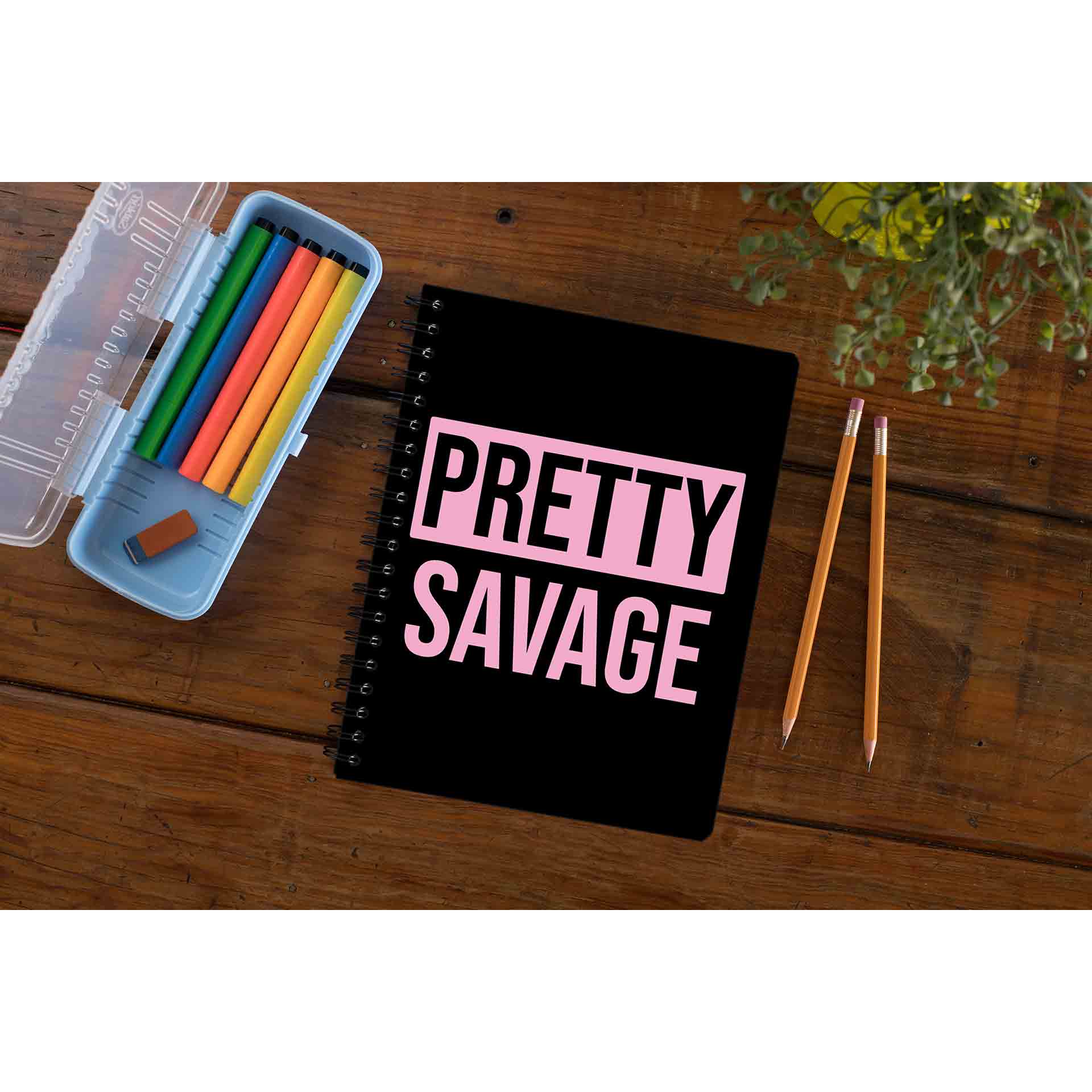 black pink pretty savage notebook notepad diary buy online united states of america usa the banyan tee tbt unruled song k pop jennie lisa jisoo rose