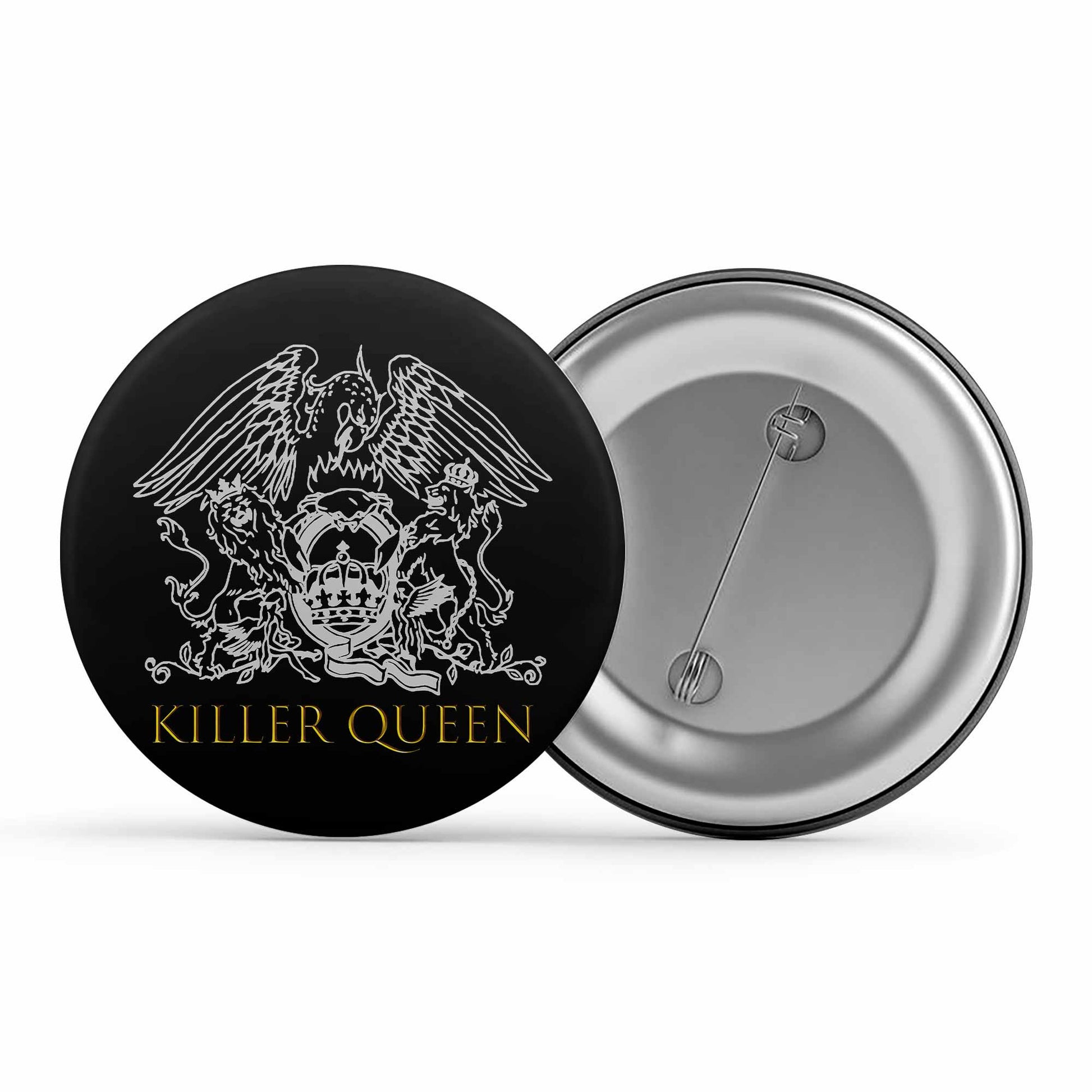 queen killer queen badge pin button music band buy online united states of america usa the banyan tee tbt men women girls boys unisex