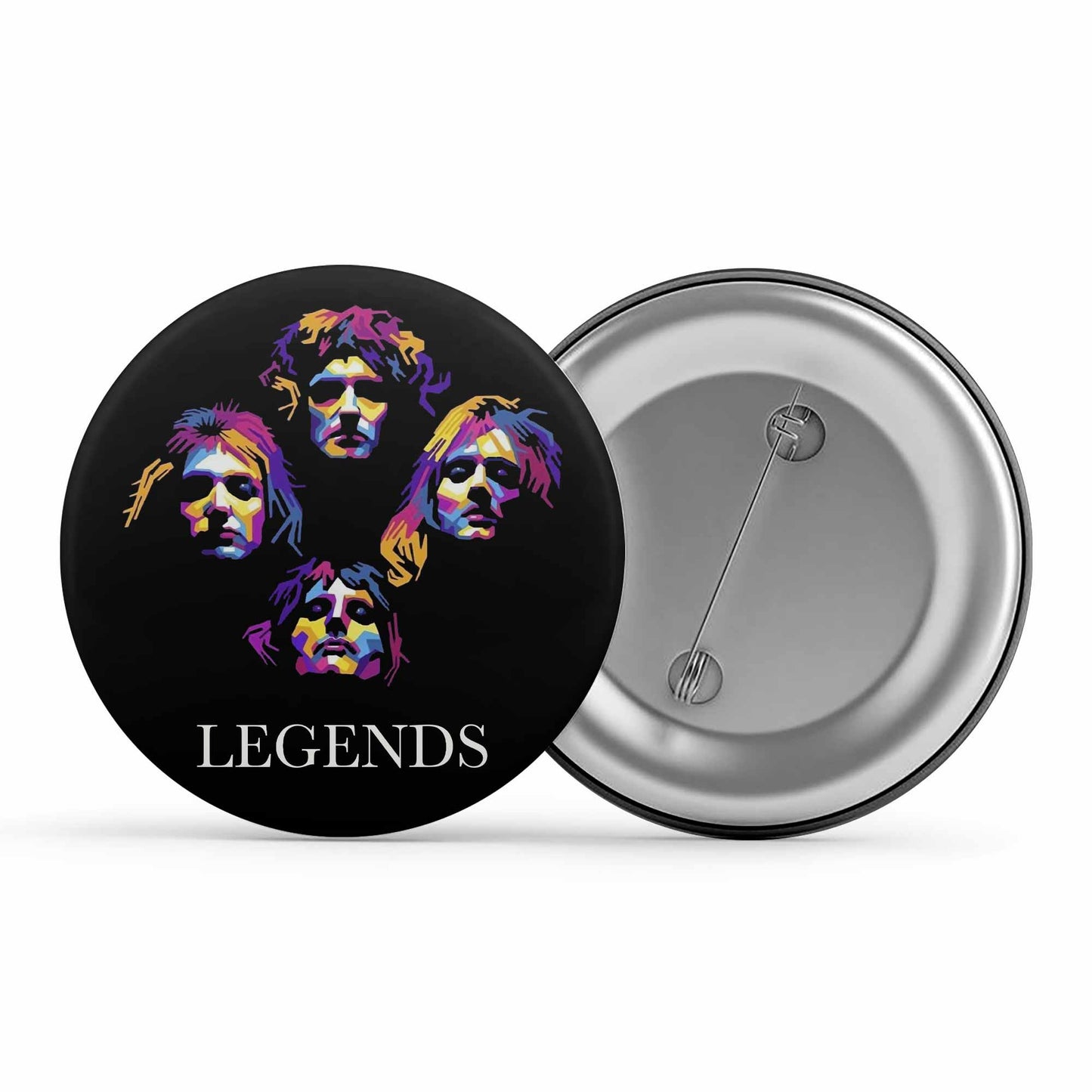 queen legends badge pin button music band buy online united states of america usa the banyan tee tbt men women girls boys unisex