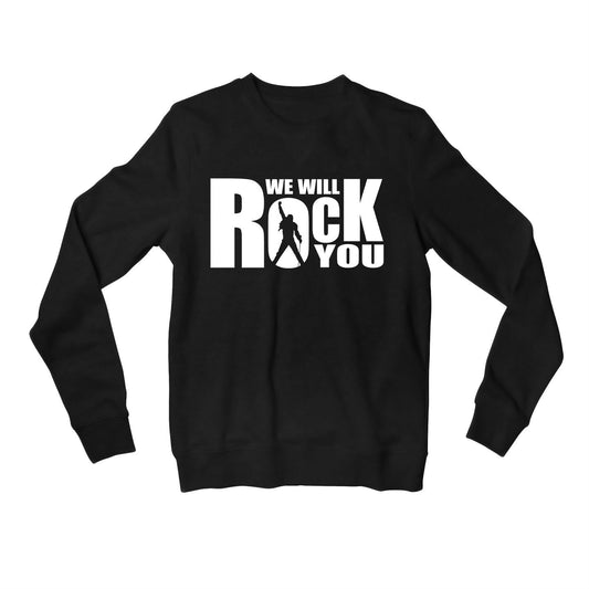 queen rock you sweatshirt upper winterwear music band buy online united states of america usa the banyan tee tbt men women girls boys unisex black