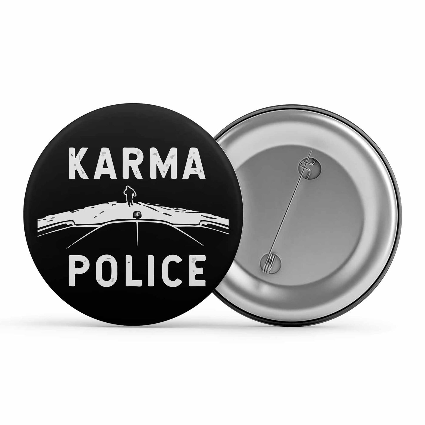 radiohead karma police badge pin button music band buy online united states of america usa the banyan tee tbt men women girls boys unisex