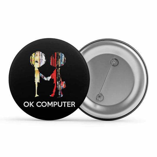 radiohead ok computer badge pin button music band buy online united states of america usa the banyan tee tbt men women girls boys unisex