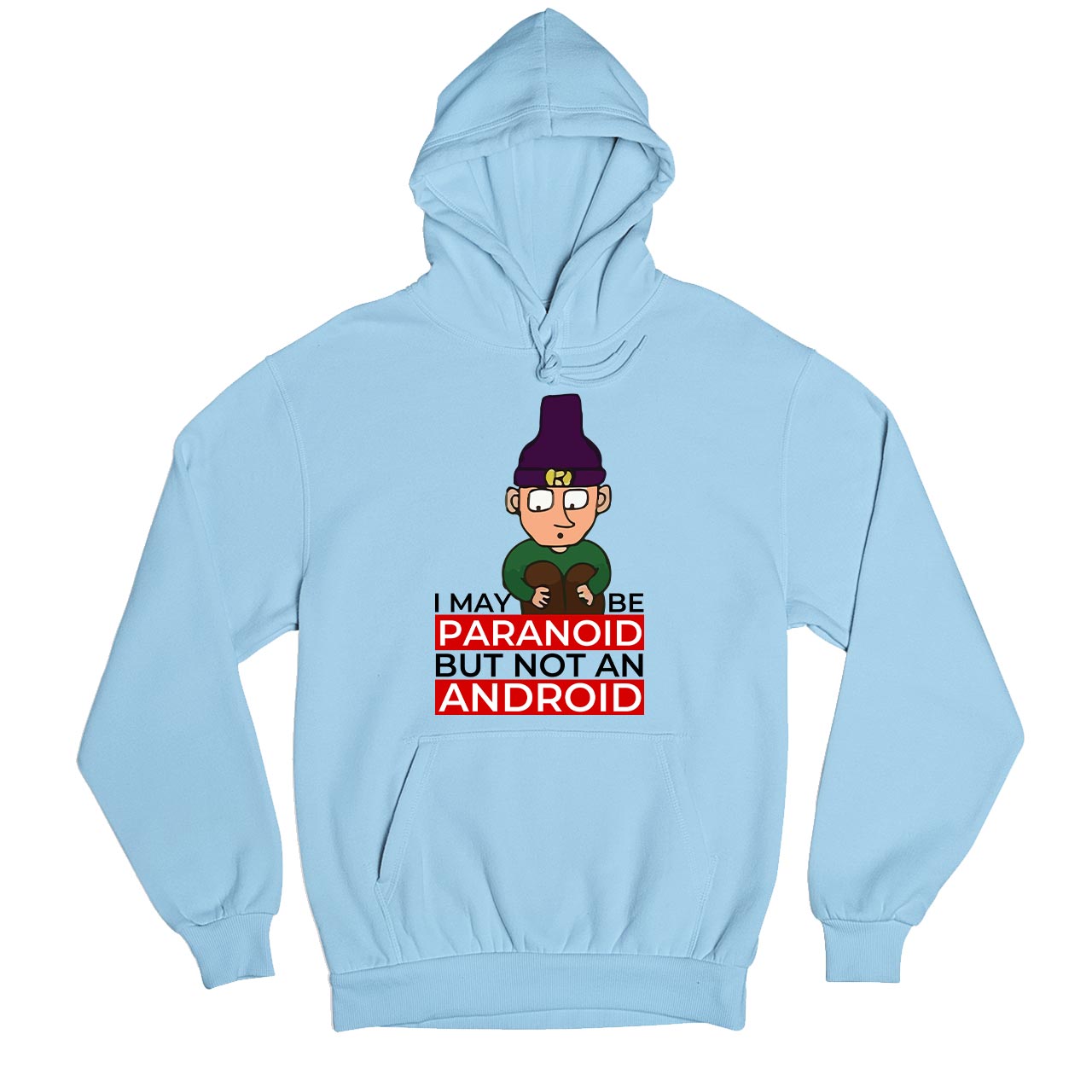 radiohead paranoid android hoodie hooded sweatshirt winterwear music band buy online usa united states of america the banyan tee tbt men women girls boys unisex baby blue