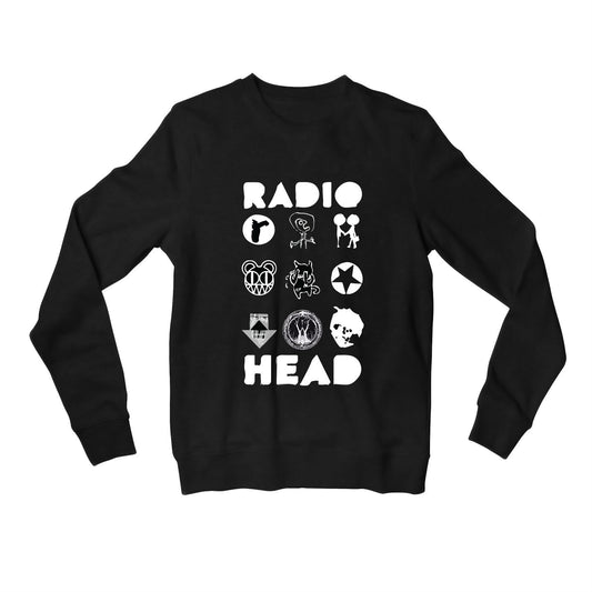 radiohead album arts sweatshirt upper winterwear music band buy online united states of america usa the banyan tee tbt men women girls boys unisex black