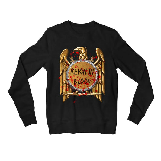 slayer reign in blood sweatshirt upper winterwear music band buy online united states of america usa the banyan tee tbt men women girls boys unisex black