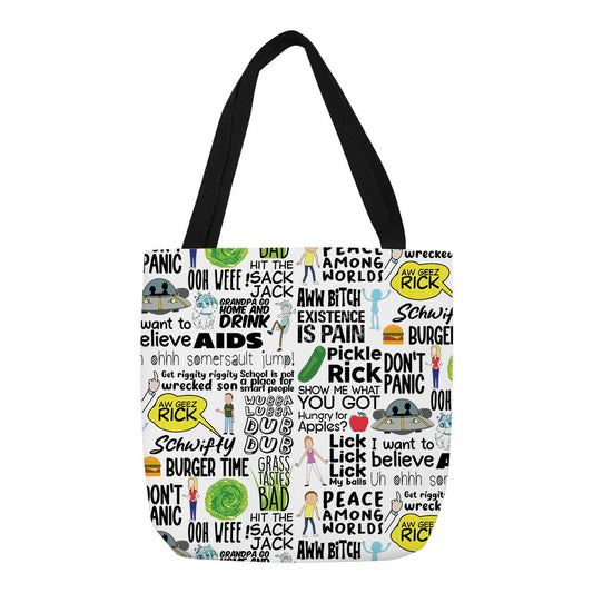 rick and morty tote bag college school gym tv shows & movies buy online united states of america usa the banyan tee tbt men women girls boys unisex