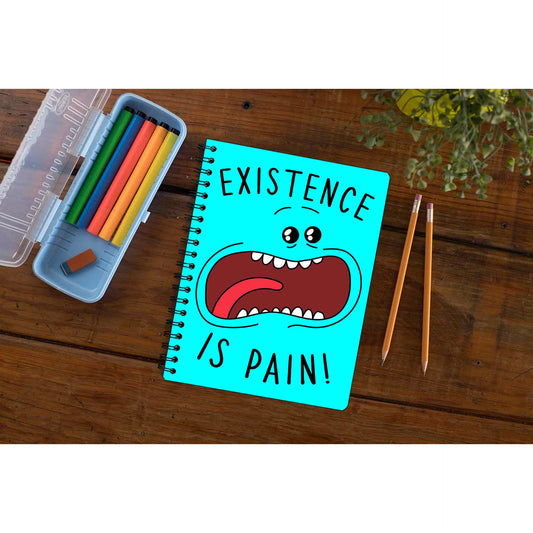 rick and morty existence is pain notebook notepad diary buy online united states of america usa the banyan tee tbt unruled rick and morty online summer beth mr meeseeks jerry quote vector art clothing accessories merchandise