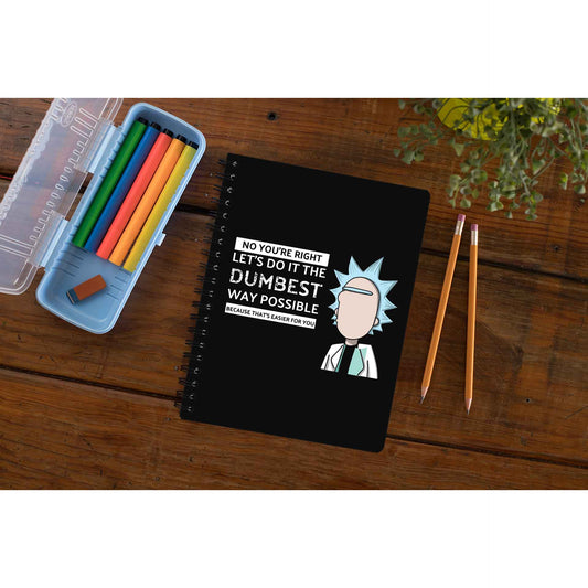 rick and morty dumbest way notebook notepad diary buy online united states of america usa the banyan tee tbt unruled rick and morty online summer beth mr meeseeks jerry quote vector art clothing accessories merchandise
