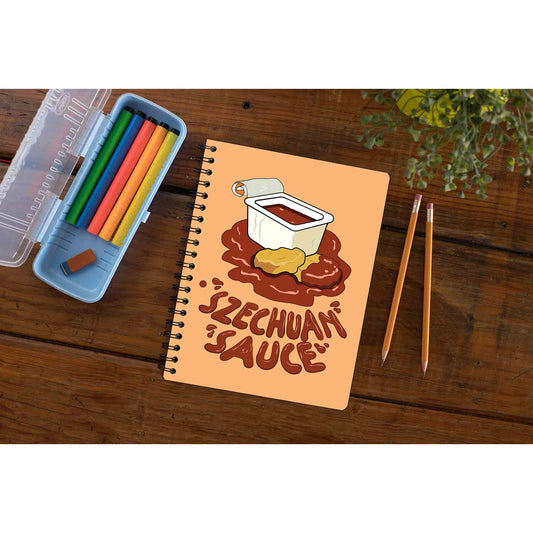 rick and morty szechuan sauce notebook notepad diary buy online united states of america usa the banyan tee tbt unruled rick and morty online summer beth mr meeseeks jerry quote vector art clothing accessories merchandise