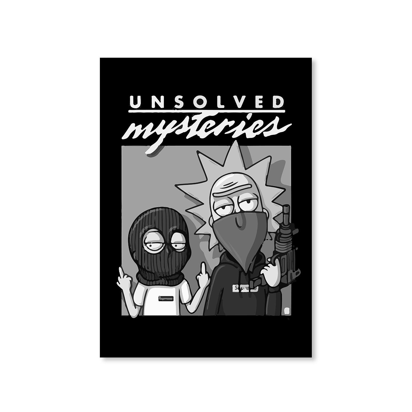 rick and morty unsolved mysteries poster wall art buy online united states of america usa the banyan tee tbt a4 rick and morty online summer beth mr meeseeks jerry quote vector art clothing accessories merchandise