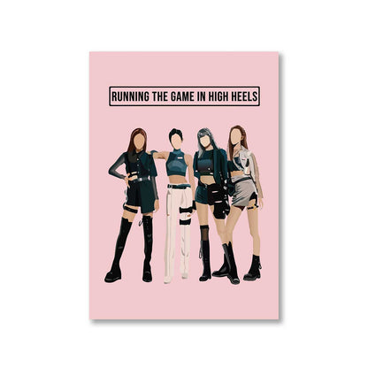 black pink running the game poster wall art buy online united states of america usa the banyan tee tbt a4 song k pop jennie lisa jisoo rose