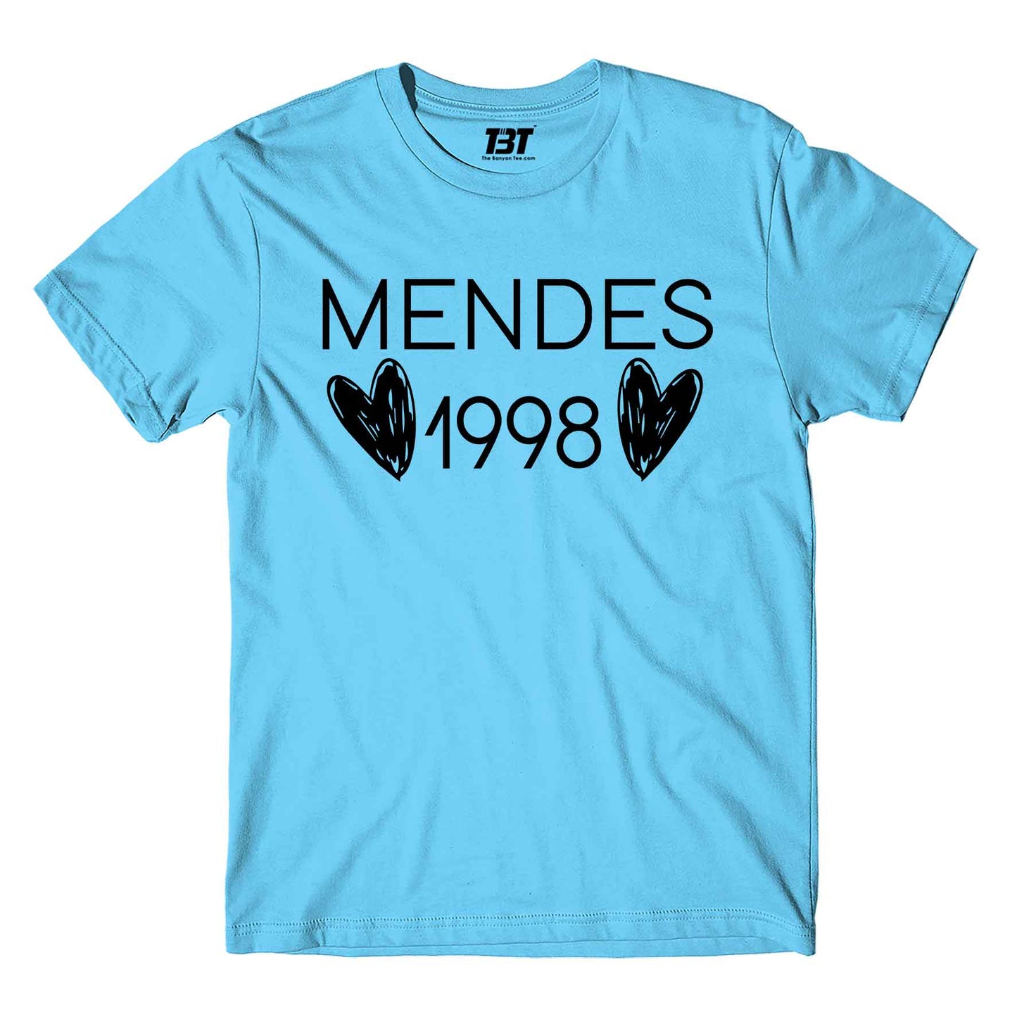 shawn mendes mendes 1998 t-shirt music band buy online usa united states the banyan tee tbt men women girls boys unisex sky blue