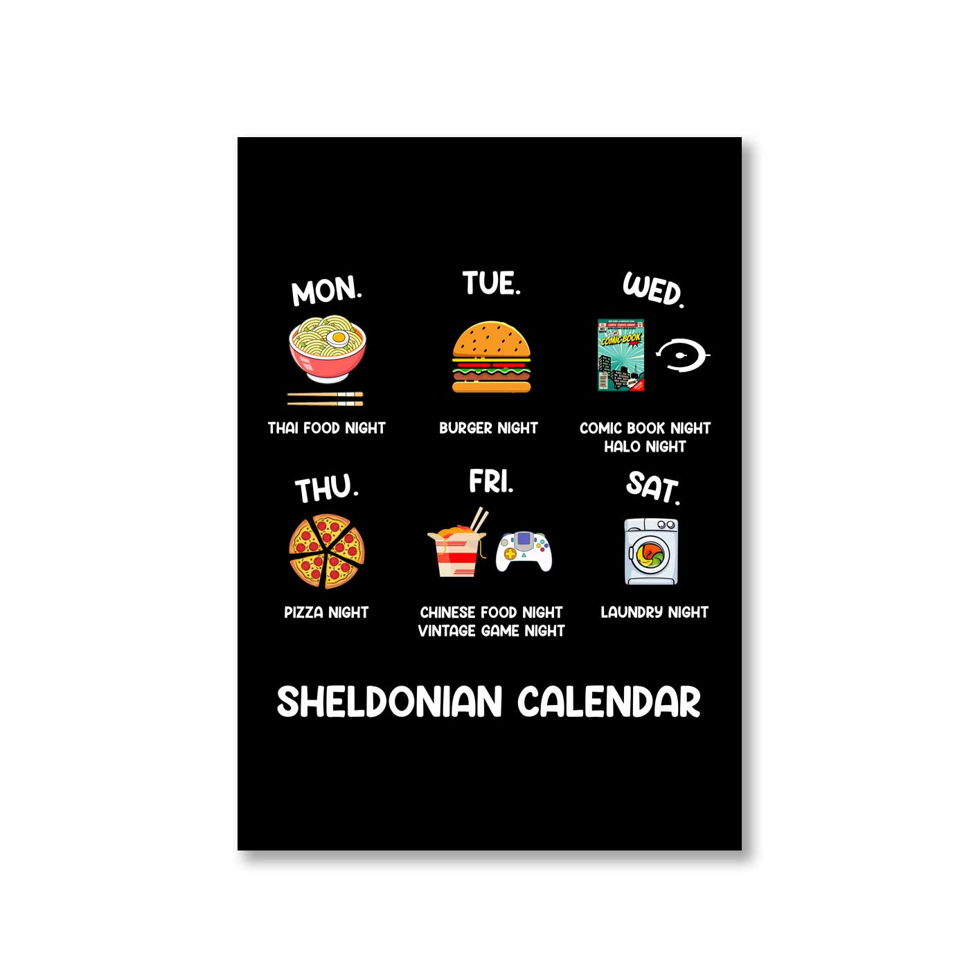 The Big Bang Theory Poster - Sheldonian Calendar – The Banyan Tee