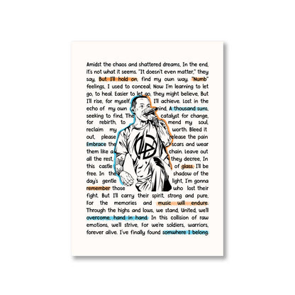 linkin park song story poster wall art buy online united states of america usa the banyan tee tbt a4