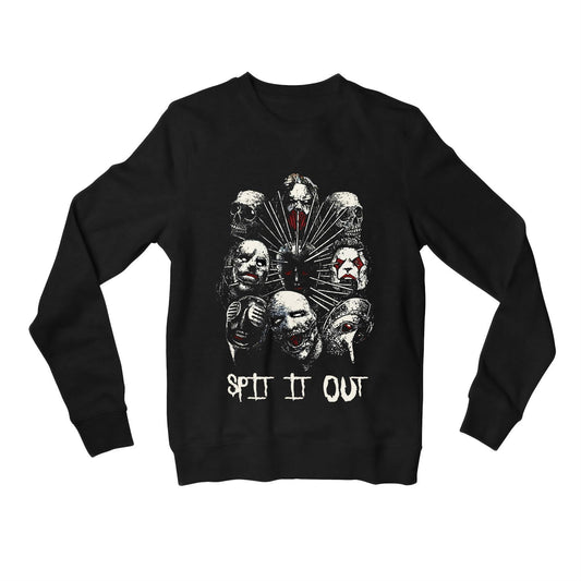 slipknot spit it out sweatshirt upper winterwear music band buy online united states of america usa the banyan tee tbt men women girls boys unisex black