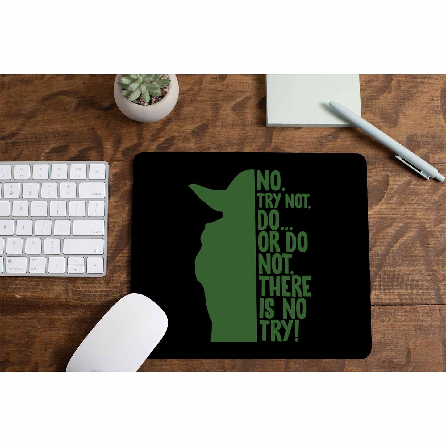 star wars there is no try mousepad logitech large anime tv & movies buy online united states of america usa the banyan tee tbt men women girls boys unisex  yoda