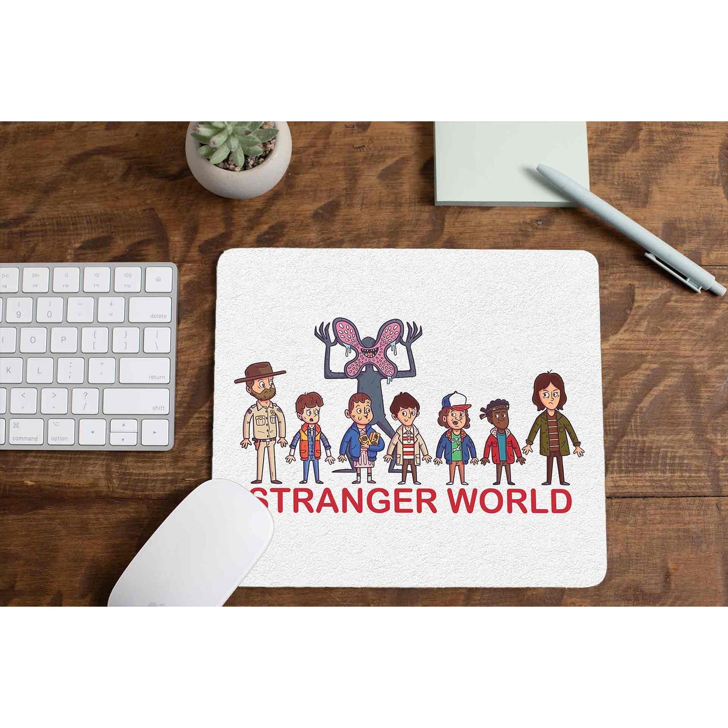 stranger things stranger world mousepad logitech large anime tv & movies buy online united states of america usa the banyan tee tbt men women girls boys unisex  stranger things eleven demogorgon shadow monster dustin quote vector art clothing accessories merchandise