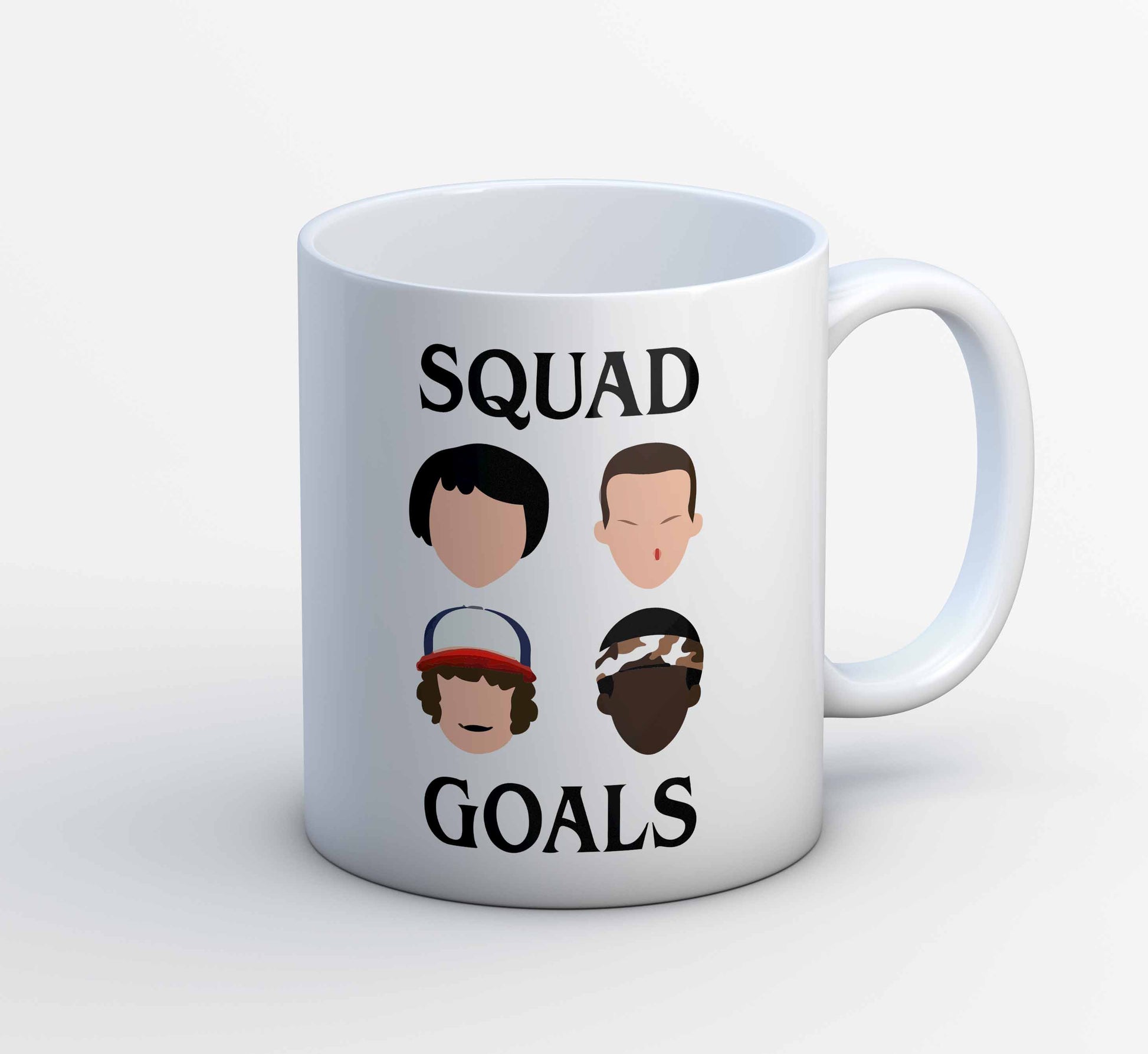 stranger things squad goals mug coffee ceramic tv & movies buy online usa united states of america the banyan tee tbt men women girls boys unisex  stranger things eleven demogorgon shadow monster dustin quote vector art clothing accessories merchandise