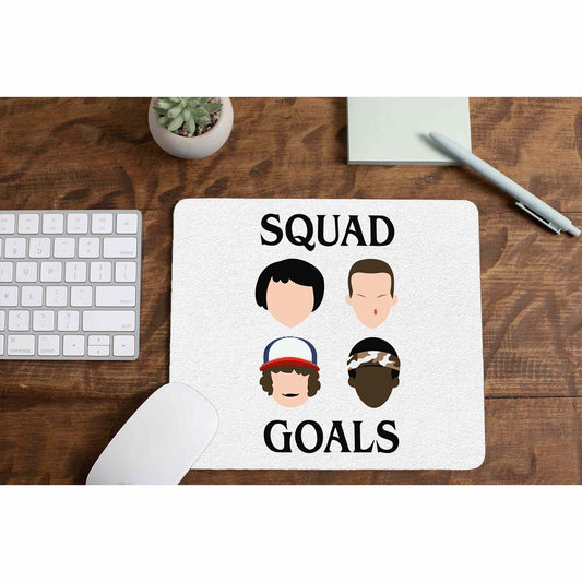 stranger things squad goals mousepad logitech large anime tv & movies buy online united states of america usa the banyan tee tbt men women girls boys unisex  stranger things eleven demogorgon shadow monster dustin quote vector art clothing accessories merchandise