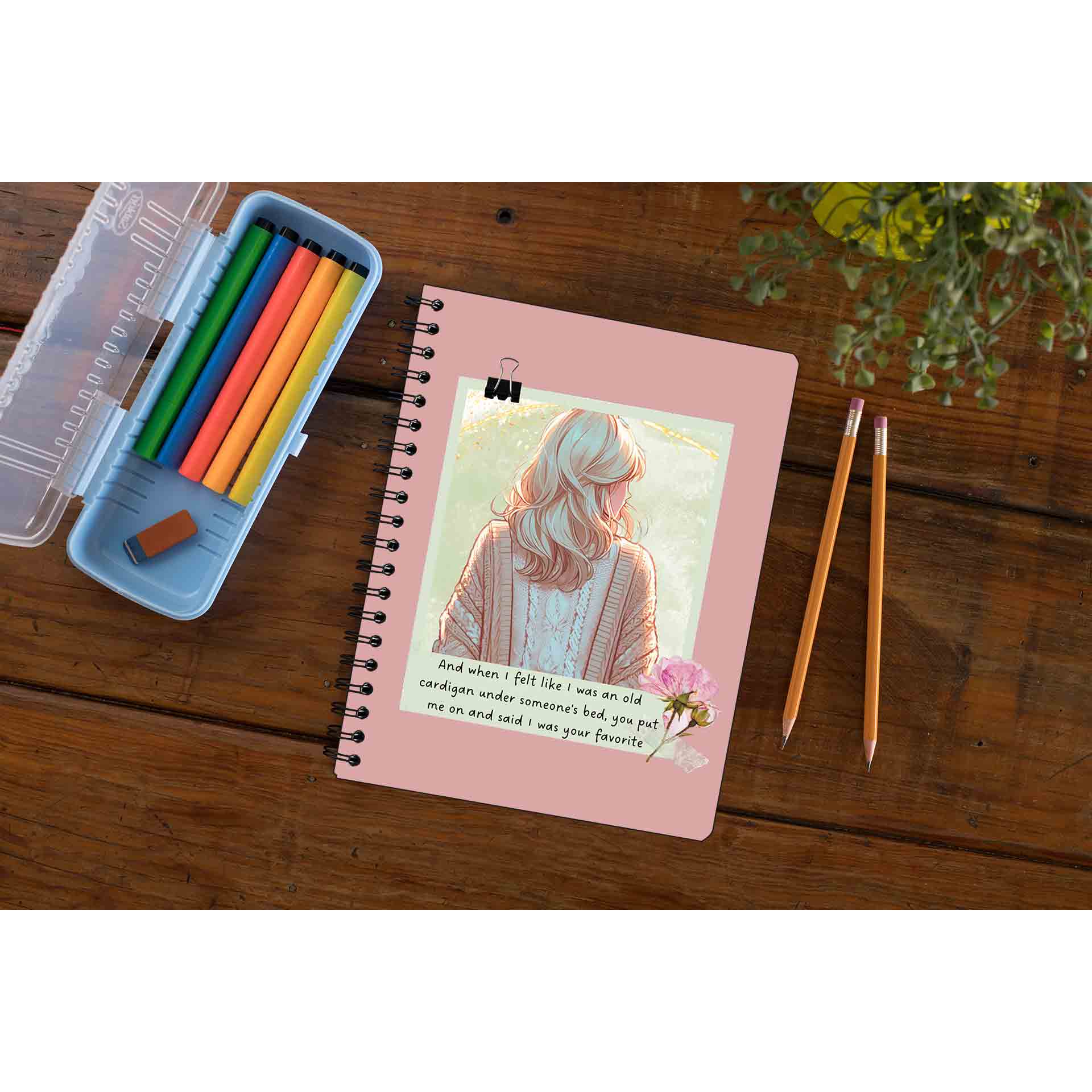 taylor swift old cardigan notebook notepad diary buy online united states of america usa the banyan tee tbt unruled