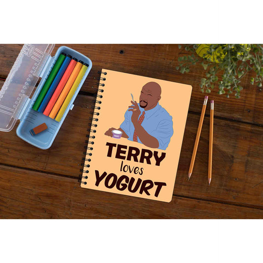 brooklyn nine-nine terry loves yogurt notebook notepad diary buy online united states of america usa the banyan tee tbt unruled detective jake peralta terry charles boyle gina linetti andy samberg merchandise clothing acceessories