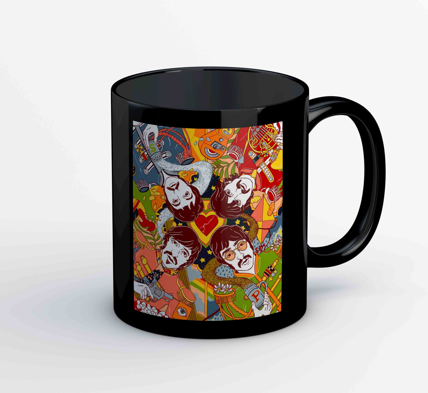 Pop Art Doodle The Beatles Mug Mugs The Banyan Tee TBT Coffee Tea Designer Ceramic Milk Unique under Rs