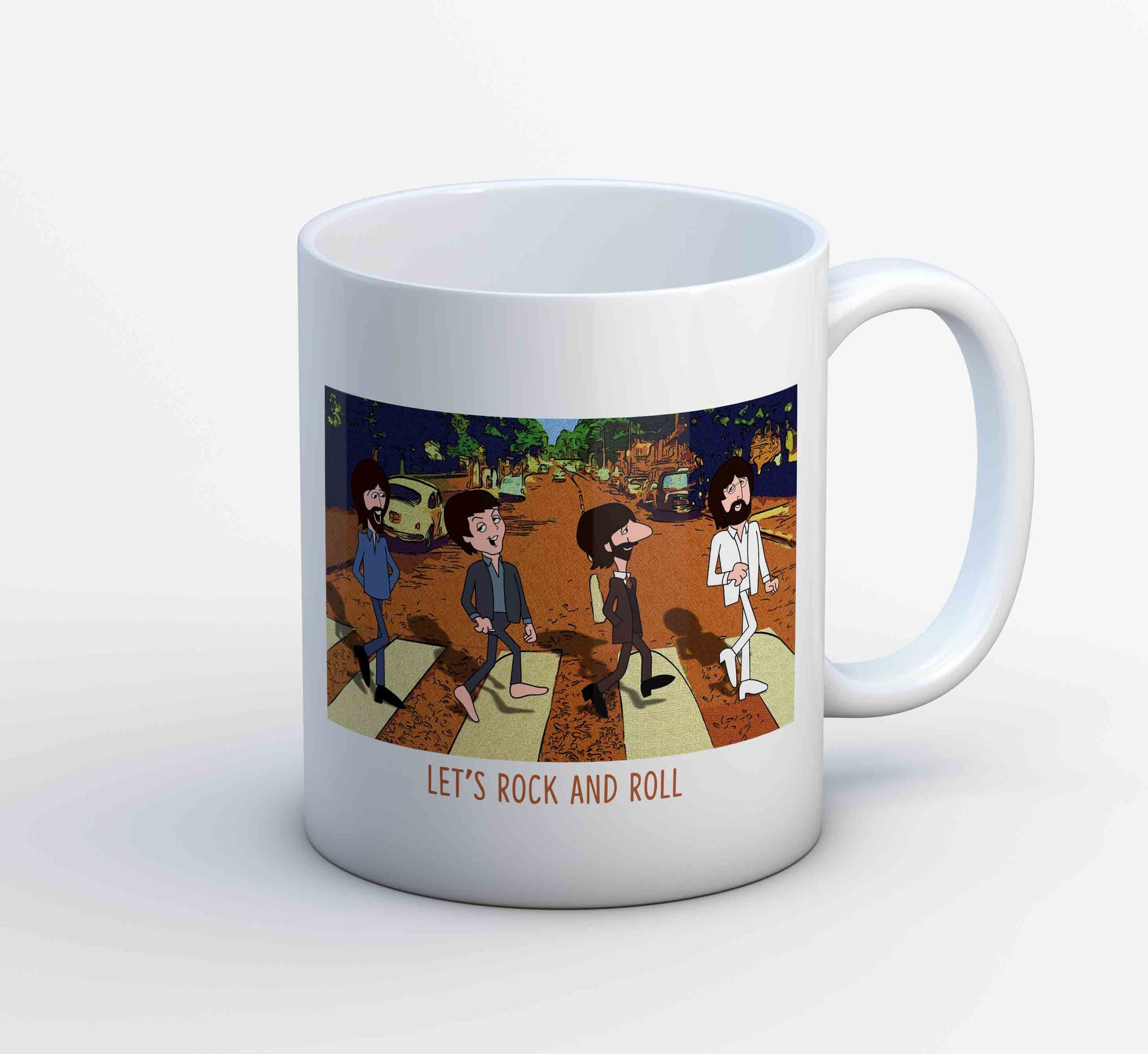 Cartoon Caricature Art Abbey Road The Beatles Mug Mugs The Banyan Tee TBT Coffee Tea Designer Ceramic Milk Unique under Rs