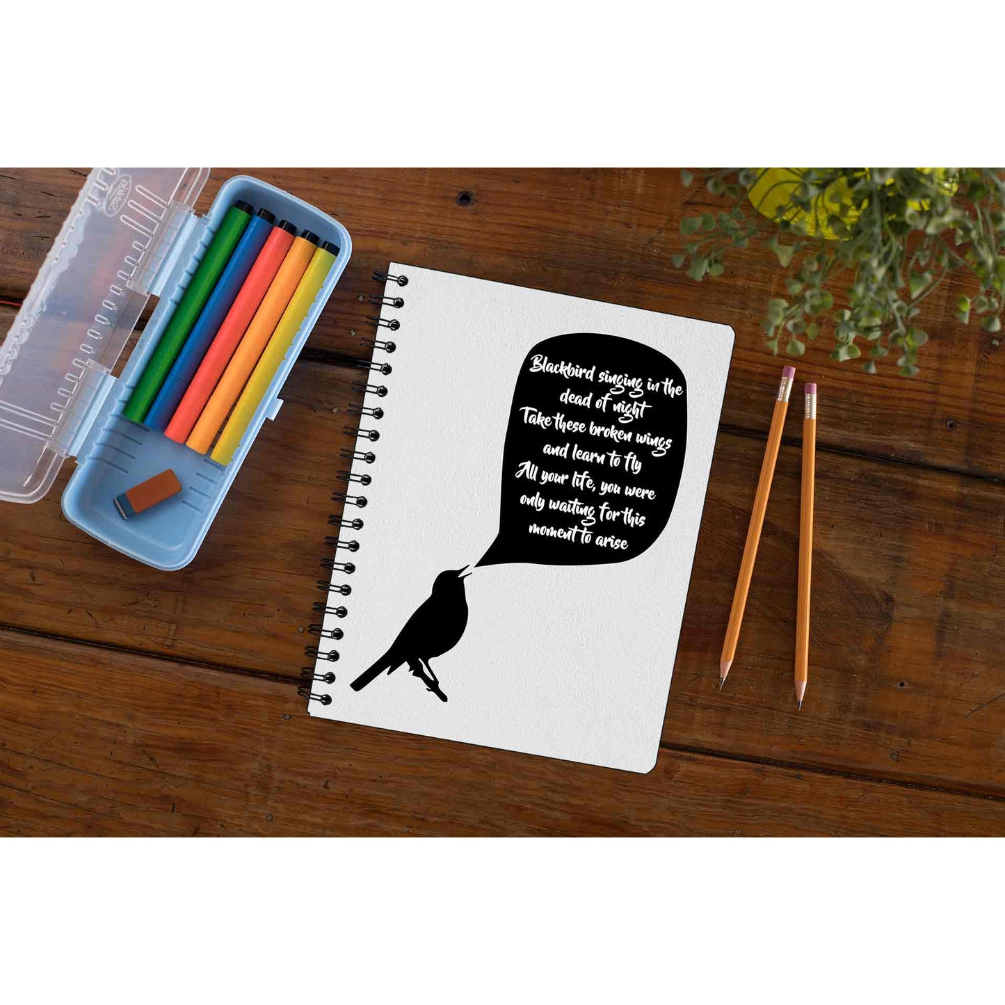 The Beatles Notebook - Blackbird Notebook The Banyan Tee TBT Notepad paper online diary personal girls cute office under 100