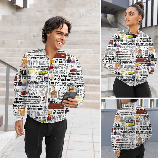 The Big Bang Theory Bomber Jacket All Over Printed Winterwear