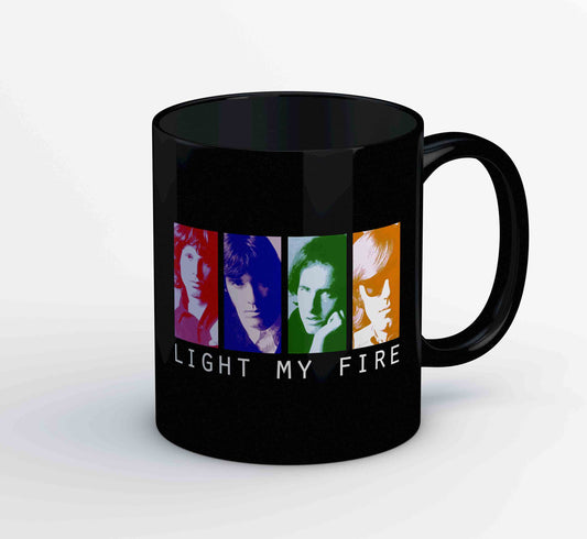 the doors light my fire pop art mug coffee ceramic music band buy online usa united states of america the banyan tee tbt men women girls boys unisex