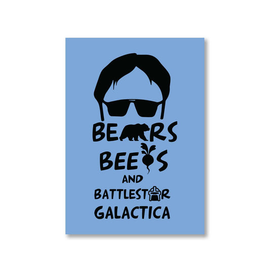 the office bears beets & battlestar galactica poster wall art buy online united states of america usa the banyan tee tbt a4 - dwight