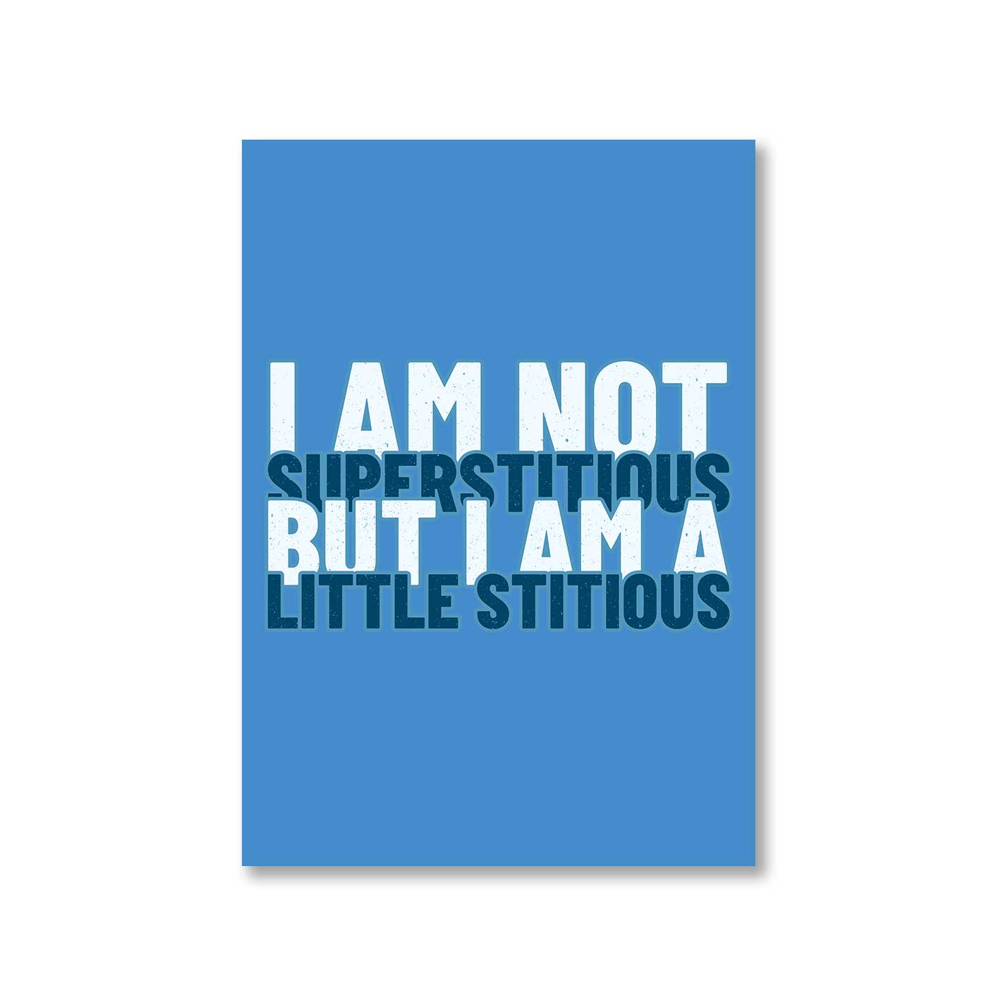 the office i am not superstitious i am a little stitious poster wall art buy online united states of america usa the banyan tee tbt a4 - michael scott quote
