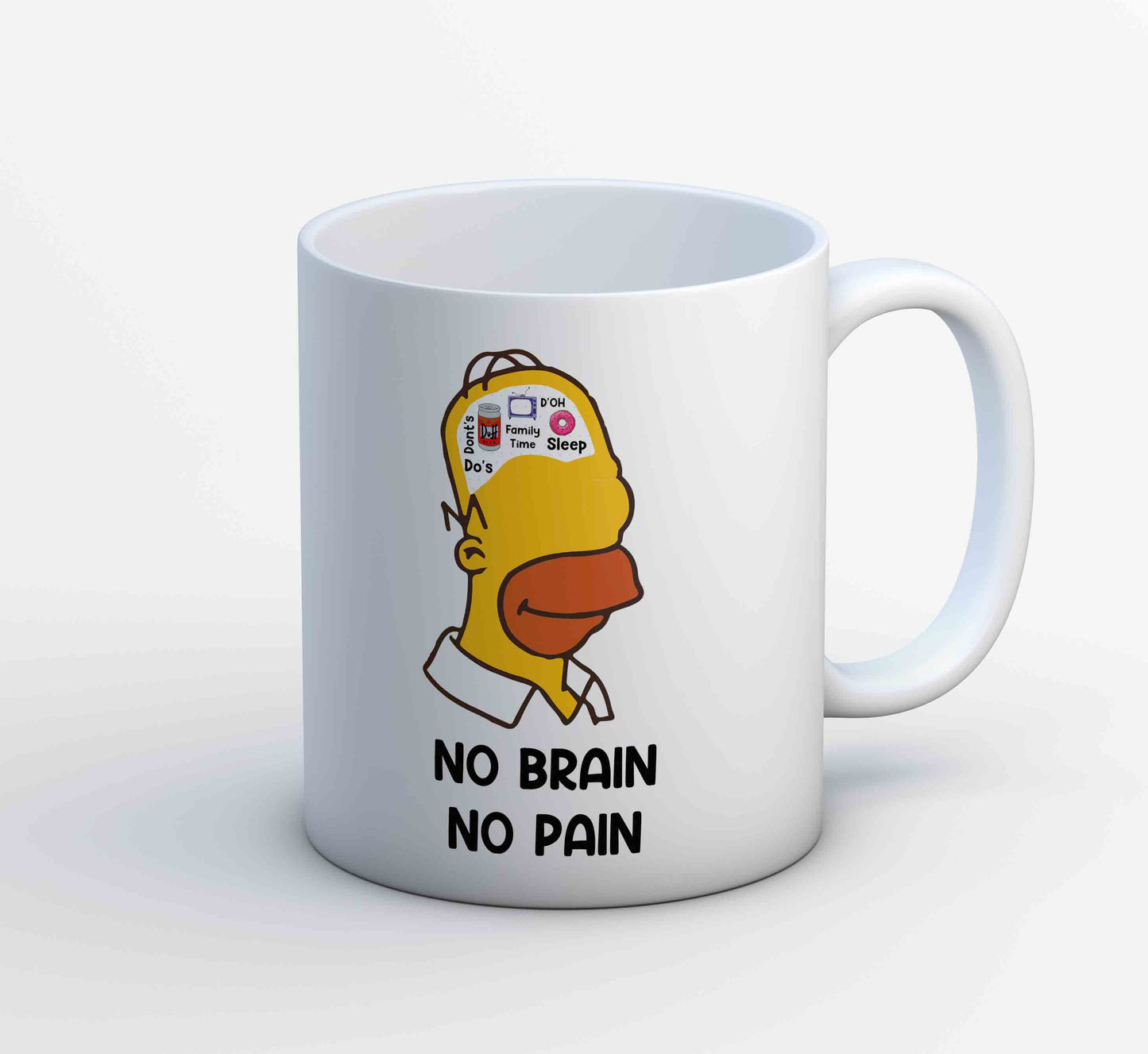 the simpsons no brain no pain mug coffee ceramic tv & movies buy online usa united states of america the banyan tee tbt men women girls boys unisex  - homer simpson