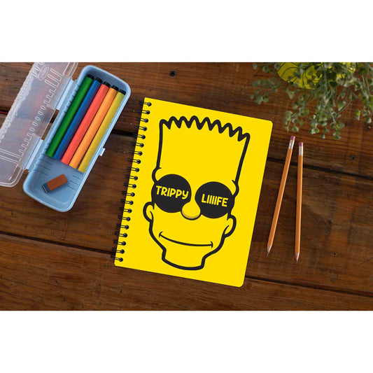 the simpsons trippy life notebook notepad diary buy online united states of america usa the banyan tee tbt unruled - bart simpson