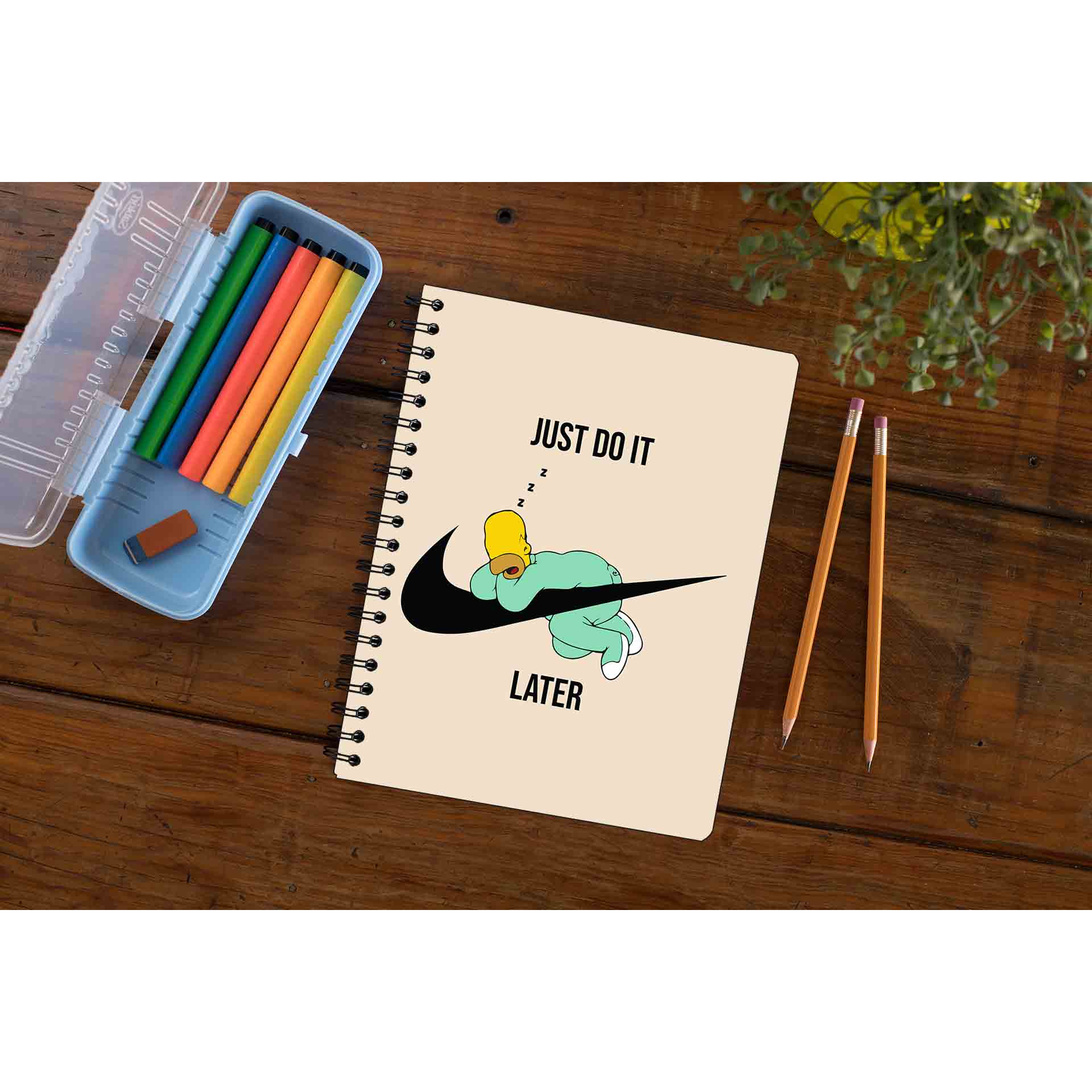 the simpsons just do it later notebook notepad diary buy online united states of america usa the banyan tee tbt unruled - homer simpson