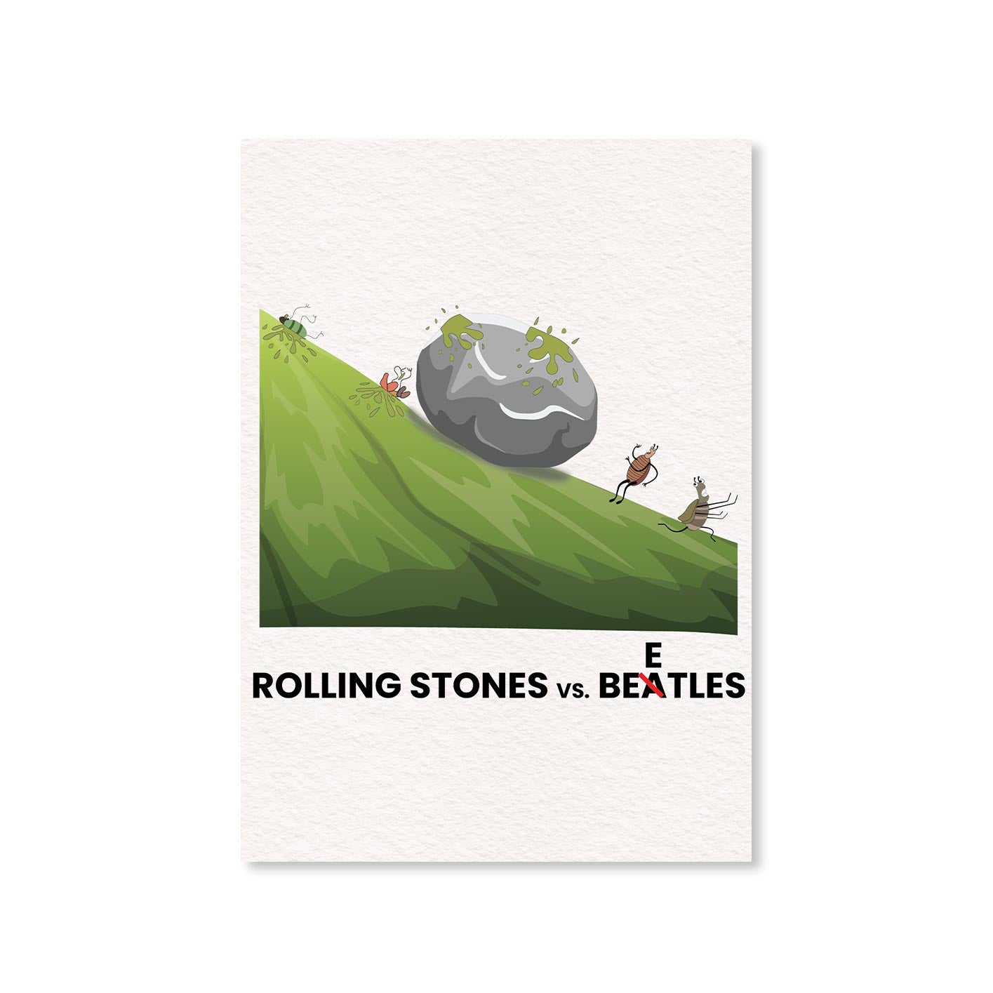 Stones vs. Beetles The Beatles Poster Posters The Banyan Tee TBT Wall Art unframed framed