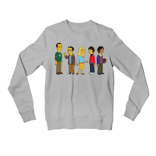 the big bang theory simpsonized sweatshirt upper winterwear tv & movies buy online united states of america usa the banyan tee tbt men women girls boys unisex gray