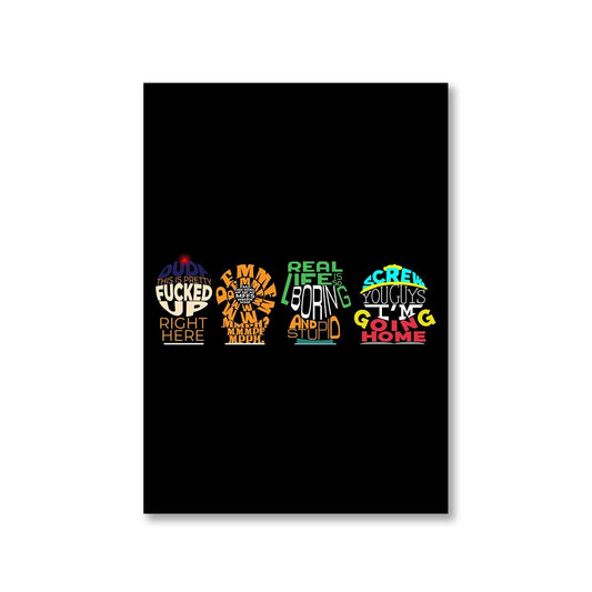 south park typography poster wall art buy online united states of america usa the banyan tee tbt a4 south park kenny cartman stan kyle cartoon character illustration