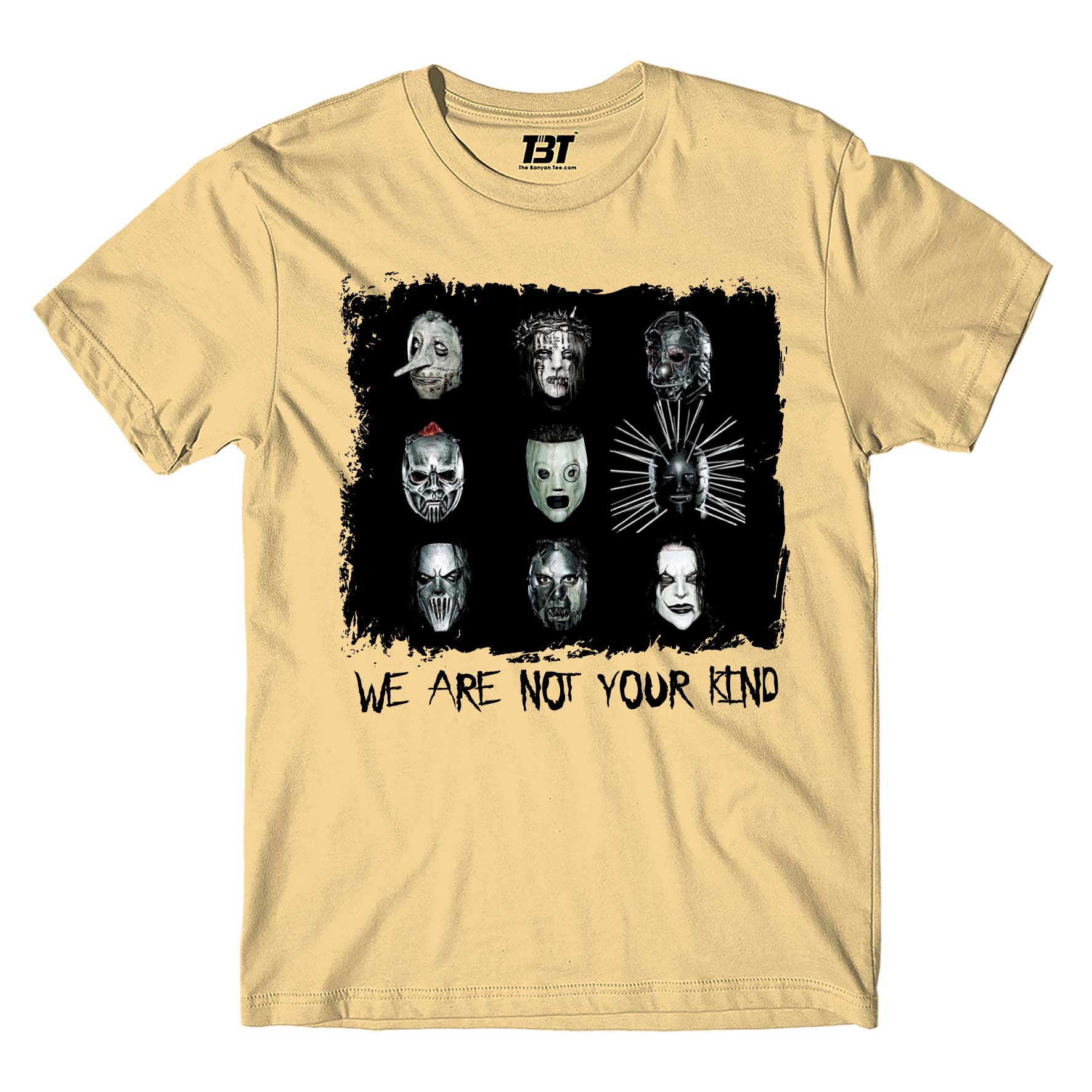 slipknot we are not your kind t-shirt music band buy online usa united states the banyan tee tbt men women girls boys unisex beige