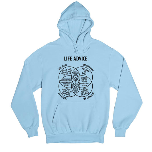 the beatles life advice hoodie hooded sweatshirt winterwear music band buy online usa united states of america the banyan tee tbt men women girls boys unisex baby blue