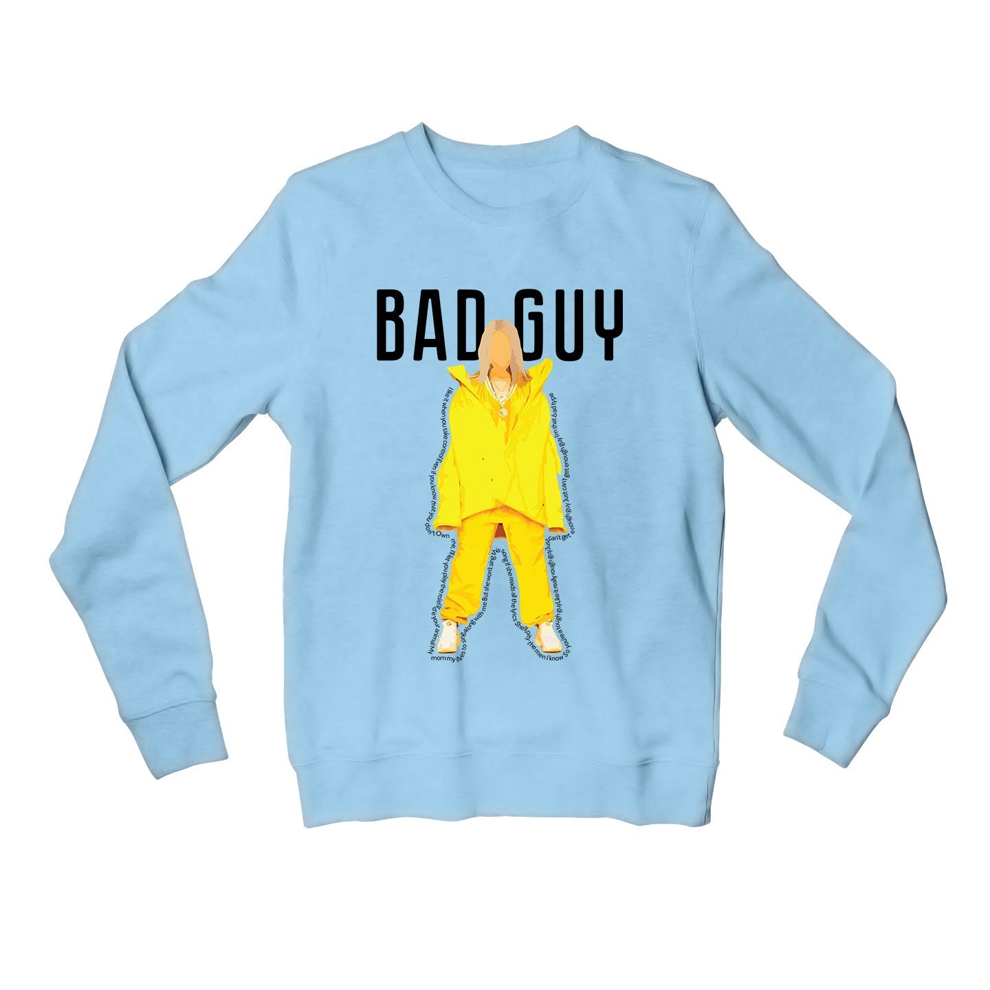 billie eilish bad guy sweatshirt upper winterwear music band buy online united states of america usa the banyan tee tbt men women girls boys unisex gray