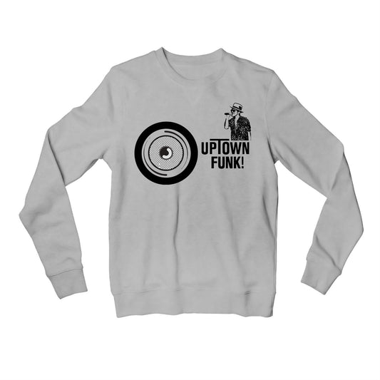 bruno mars uptown funk sweatshirt upper winterwear music band buy online united states of america usa the banyan tee tbt men women girls boys unisex gray