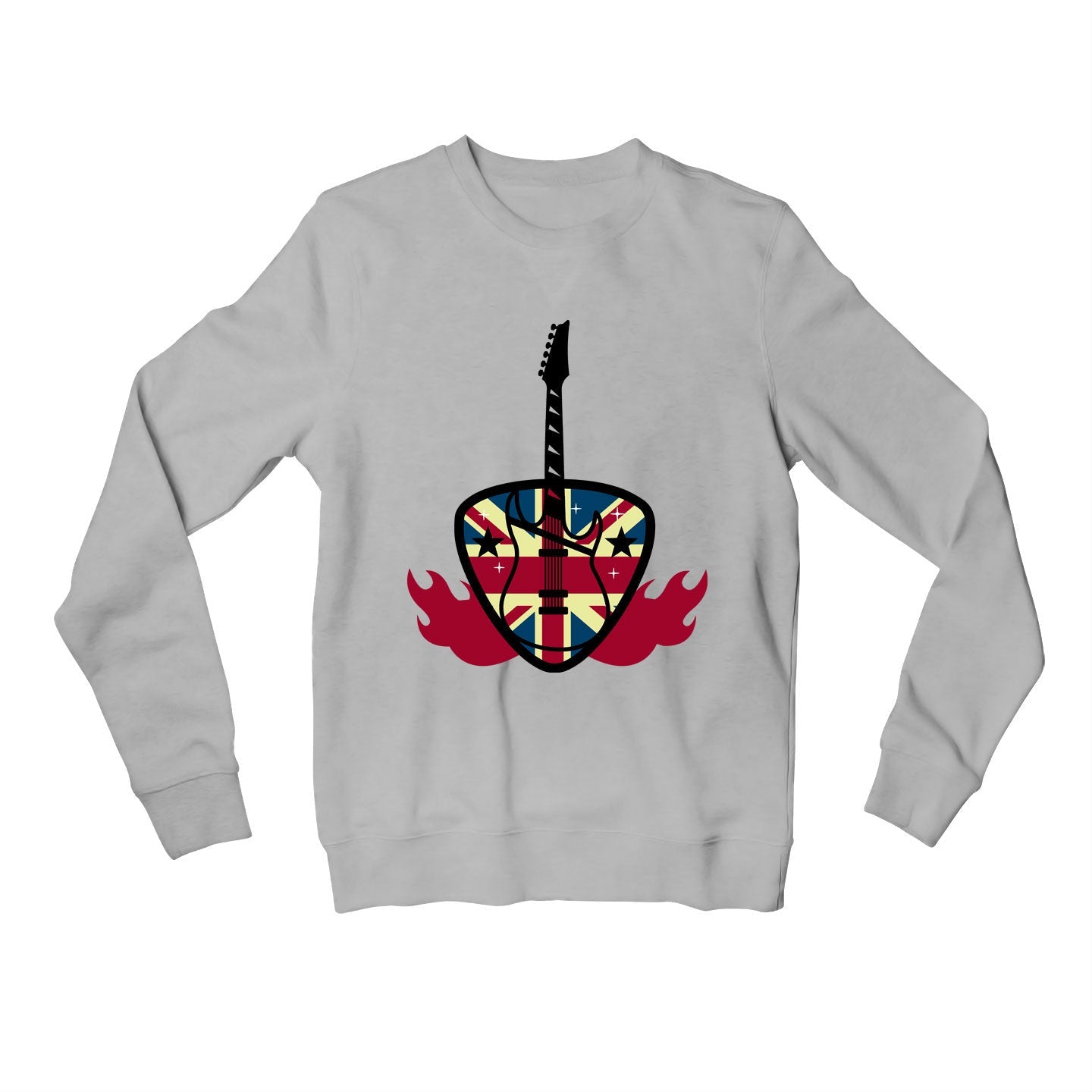 def leppard guitar art sweatshirt upper winterwear music band buy online united states of america usa the banyan tee tbt men women girls boys unisex gray