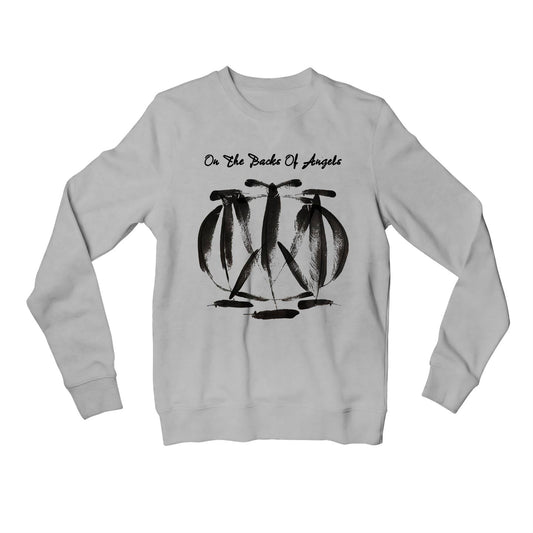 dream theater on the backs of angels sweatshirt upper winterwear music band buy online united states of america usa the banyan tee tbt men women girls boys unisex gray