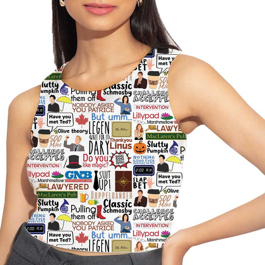how i met your mother iconic couch all over printed crop top tv & movies buy online united states of america us the banyan tee tbt men women girls boys unisex xs